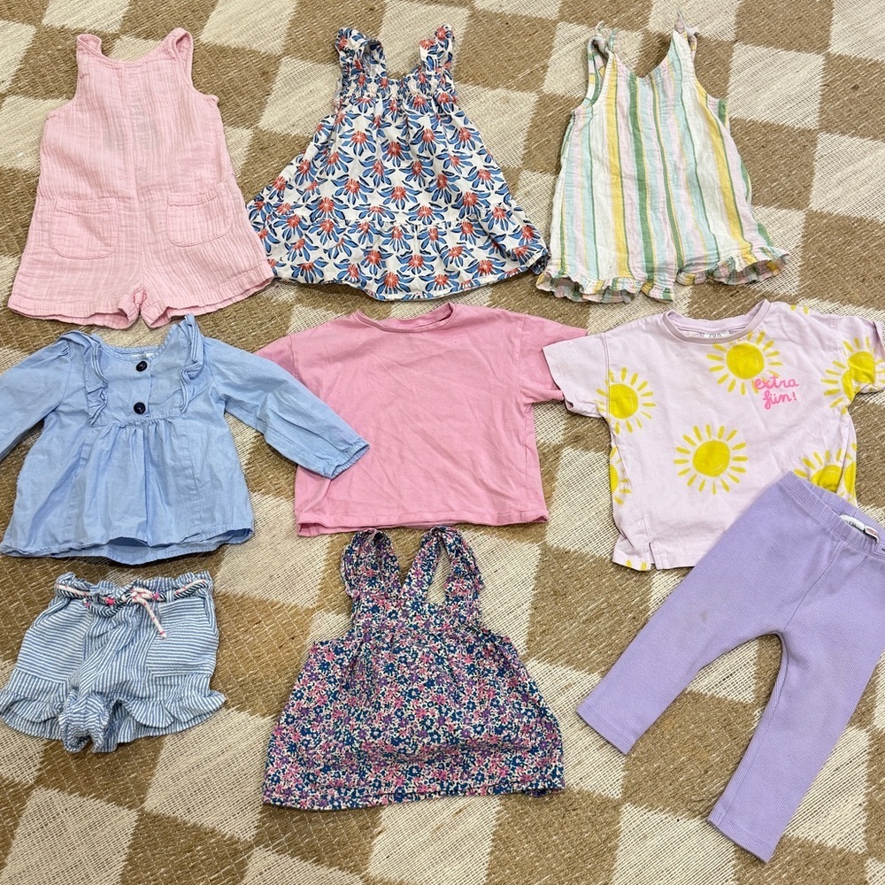 BUNDLE Zara Kids toddler baby girl top dress ruffle floral romper tee Tshirt - Picture 5 of 9